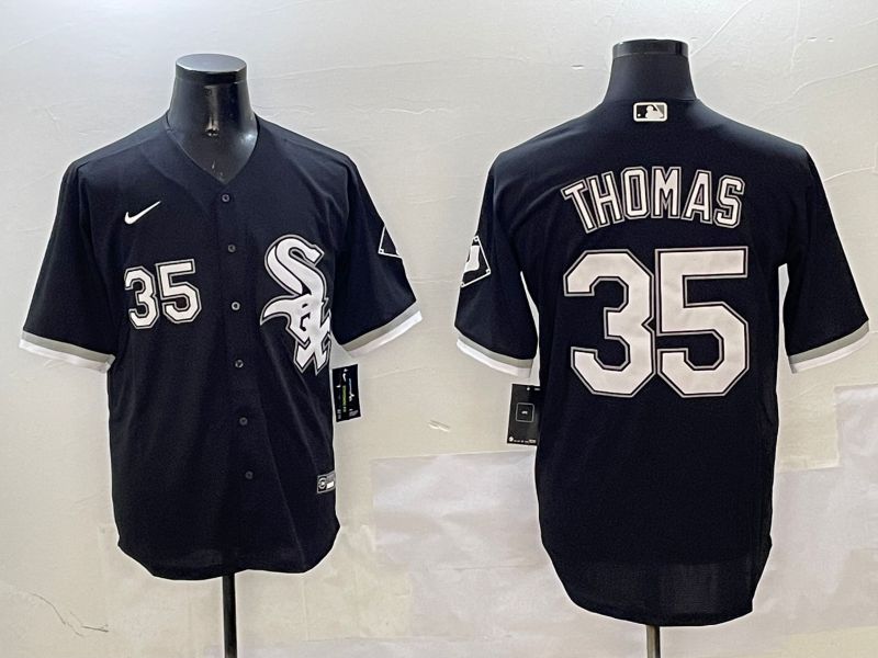 Men Chicago White Sox #35 Thomas Black Game 2025 Nike MLB Jersey style 1->chicago white sox->MLB Jersey